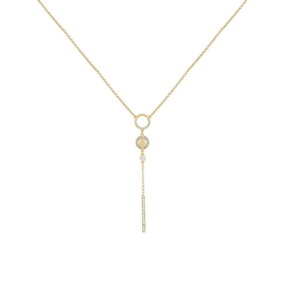 Guilded Garden Goldtone & Crystal Y Necklace