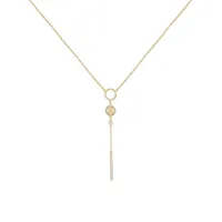 Guilded Garden Goldtone & Crystal Y Necklace