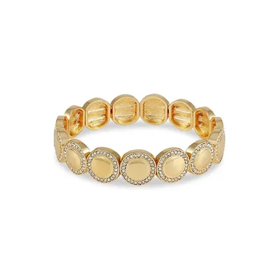 Goldtone & Crystal Stretch Bracelet