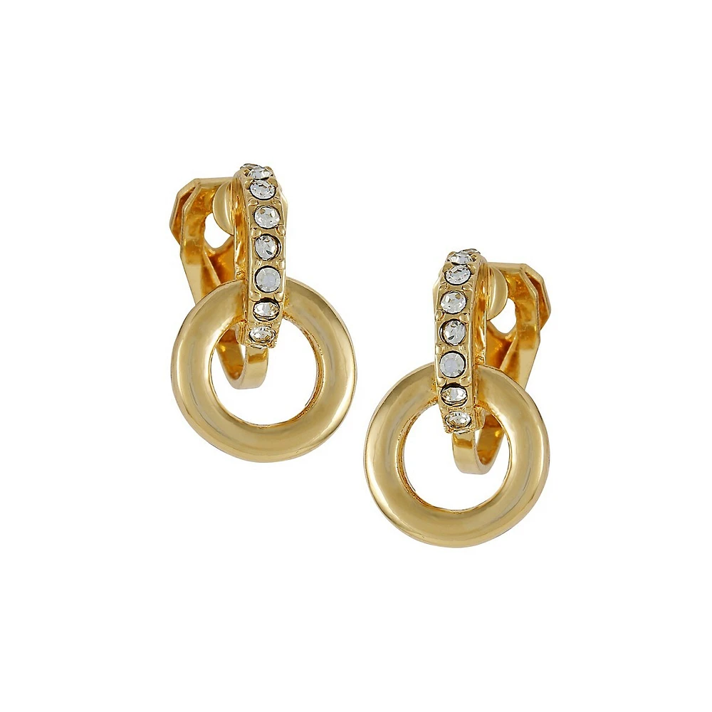 Goldtone & Crystal Drop Earrings