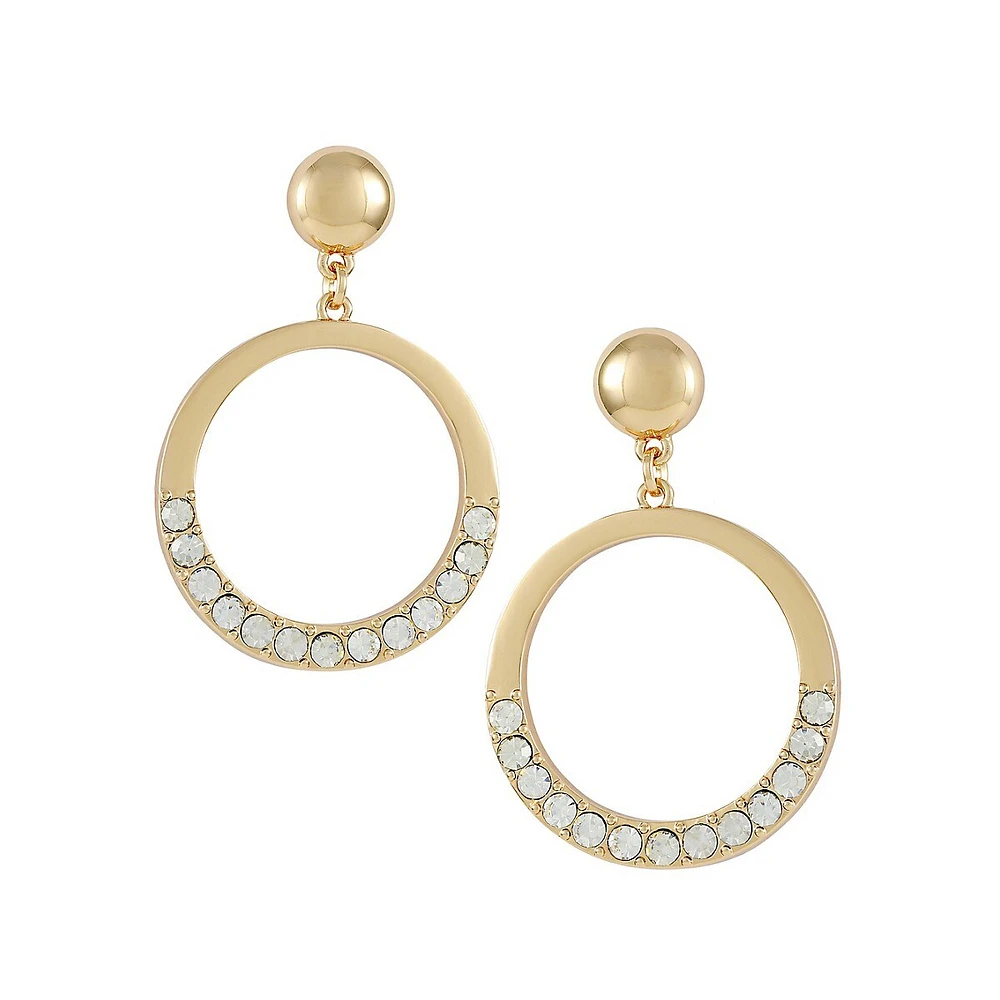 Goldtone & Crystal Drop Earrings