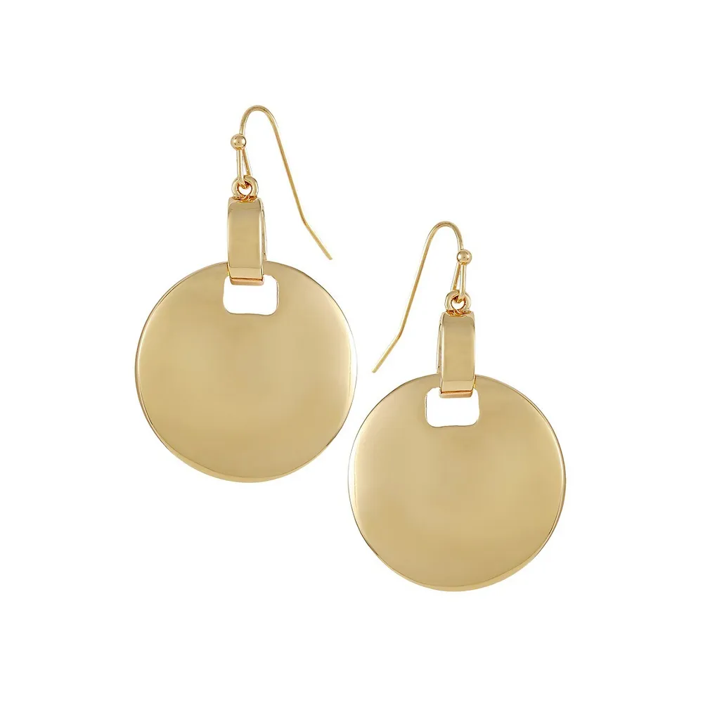 Earrings Update Goldtone Disc Drop Earrings