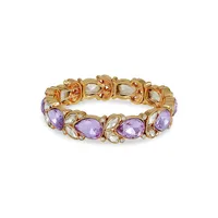 Very Peri Goldtone & Crystal Stretch Bracelet