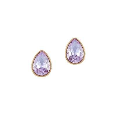 Goldtone & Glass Crystal Stud Earrings