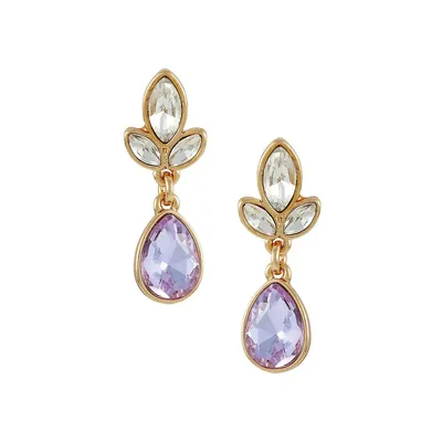 Goldtone & Glass Crystal Drop Earrings