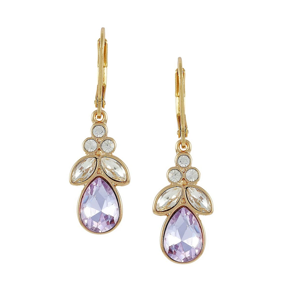 Goldtone & Glass Crystal Drop Earrings