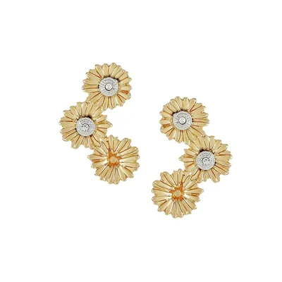 Flower Garden Two-Tone & Crystal Stud Earrings