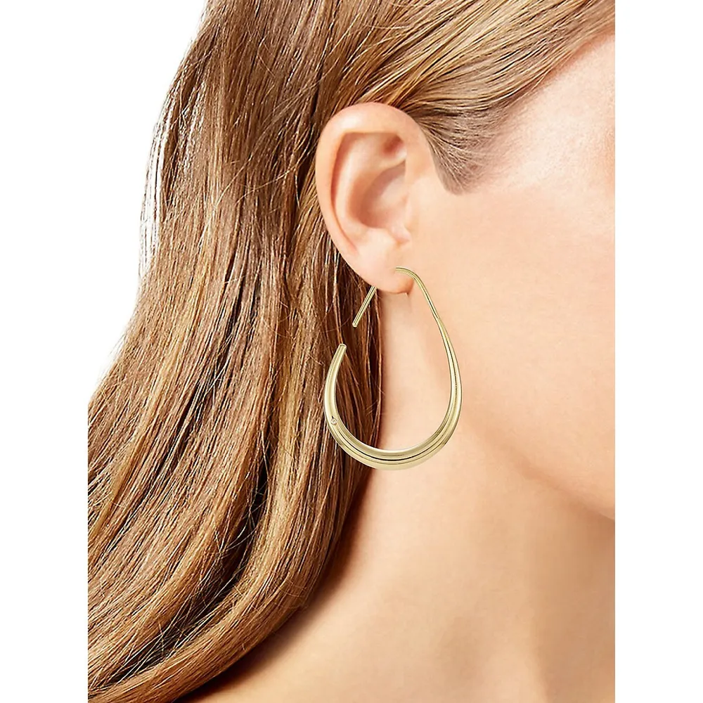 Updated Hoops Goldtone Wire Hoop Earrings