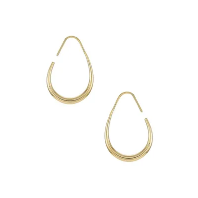 Updated Hoops Goldtone Wire Hoop Earrings
