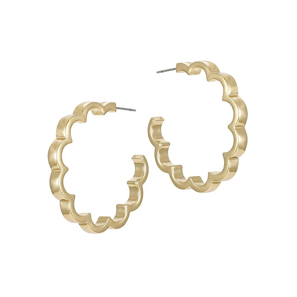 Updated Hoops Goldtone Wavy C Hoop Earrings