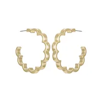 Updated Hoops Goldtone Wavy C Hoop Earrings