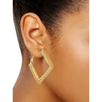 Updated Hoops Goldtone Mesh Geometric Hoop Earrings