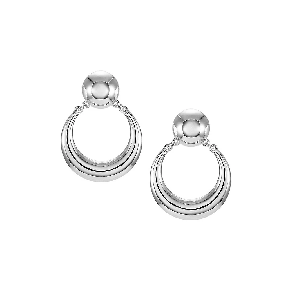 Updated Hoops Silvertone Doorknocker Earrings