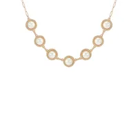 Perfectly Pearl Goldtone & Faux Pearl Cabochon Necklace