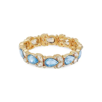 Blue For You Goldtone & Crystal Stretch Bracelet