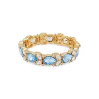 Blue For You Goldtone & Crystal Stretch Bracelet