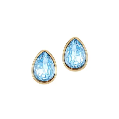 Blue For You Goldtone & Crystal Stud Earrings