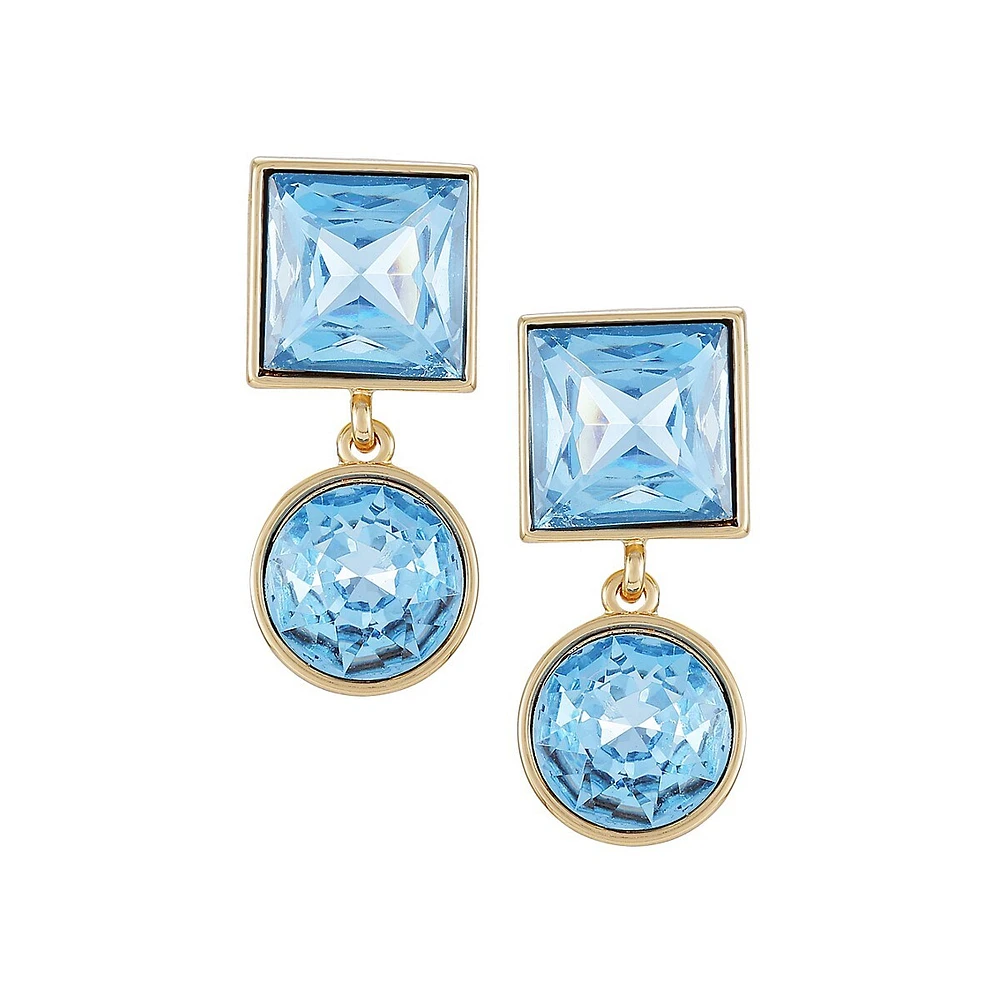 Blue For You Goldtone & Crystal Drop Earrings