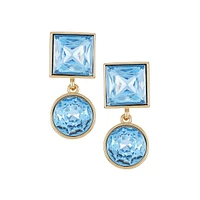 Blue For You Goldtone & Crystal Drop Earrings