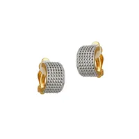 Essentials Two-Tone C-Hoop Clip-On Earrings