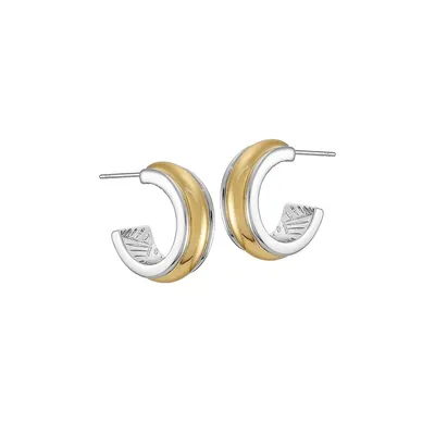 Essentials Two-Tone Huggie Hoop Earrings