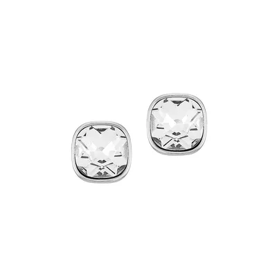 Silvertone & Glass Crystal Clip-On Earrings