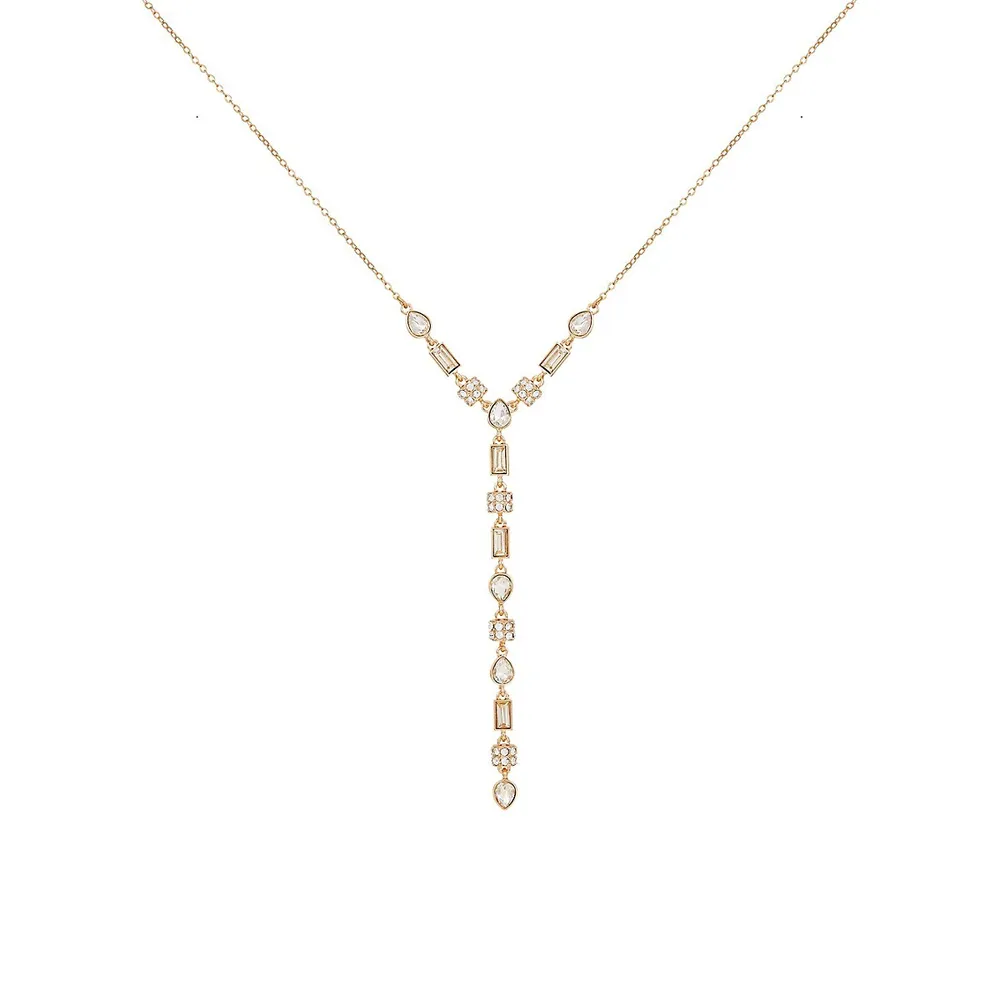 Modern Metals Goldtone and Faux Crystal Y-Necklace