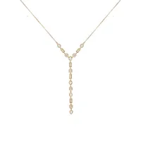 Modern Metals Goldtone and Faux Crystal Y-Necklace