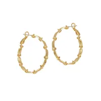 Modern Metals Goldtone Curlique Hoop Earrings