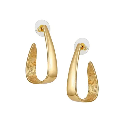Modern Metals Goldtone J-Hoop Earrings