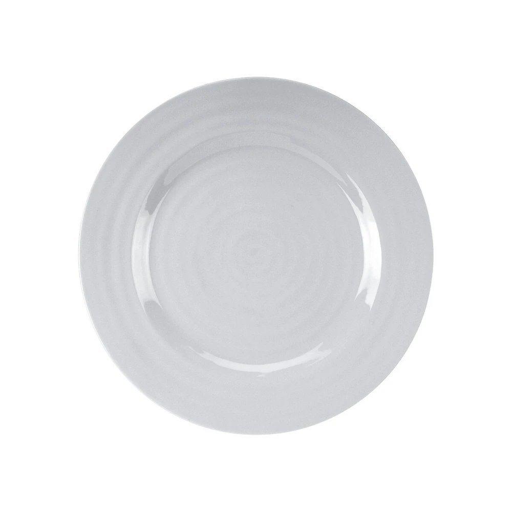 Ensemble de quatre assiettes plates en porcelaine