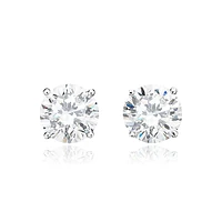 Boutons d'oreilles à zircon cubique en taille brillant de 4,00 ct PT