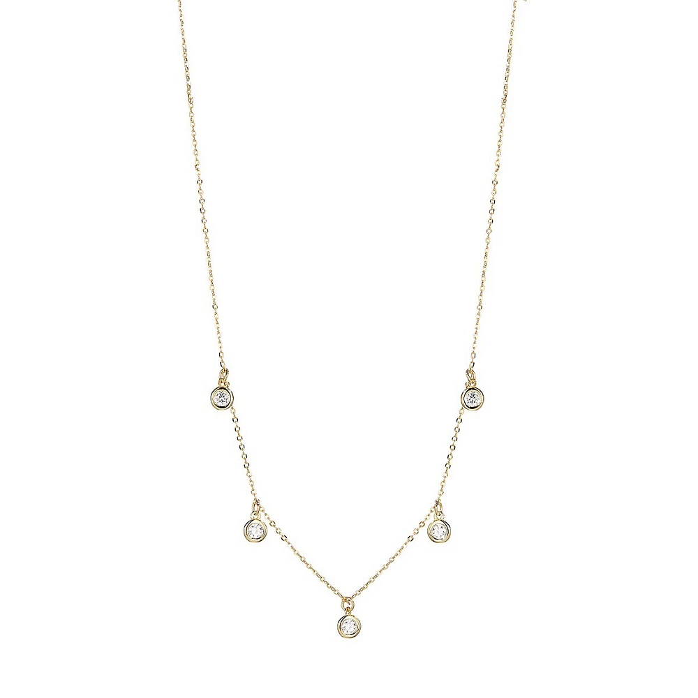 Goldtone, Sterling Silver & Crystal Pendant Necklace