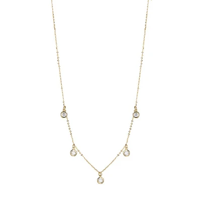 Goldtone, Sterling Silver & Crystal Pendant Necklace