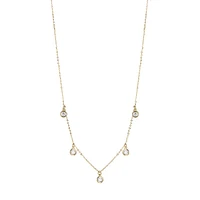 Goldtone, Sterling Silver & Crystal Pendant Necklace