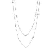 Affordable Luxury Platinum-Finish Sterling Silver & Cubic Zirconia Necklace