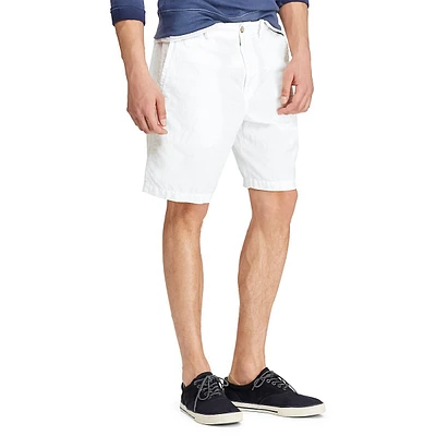 Straight-Fit Cotton & Linen Chino Shorts