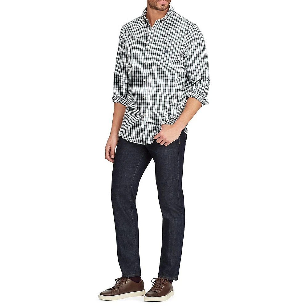 Classic-Fit Easy-Care Stretch Button-Down Shirt