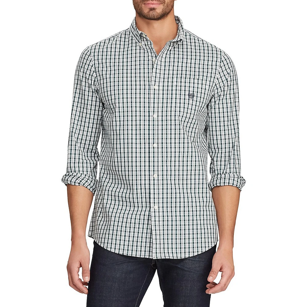 Classic-Fit Easy-Care Stretch Button-Down Shirt