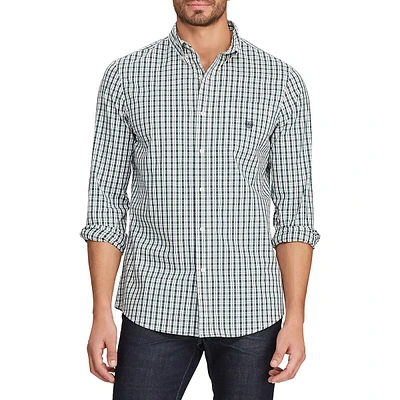 Classic-Fit Easy-Care Stretch Button-Down Shirt