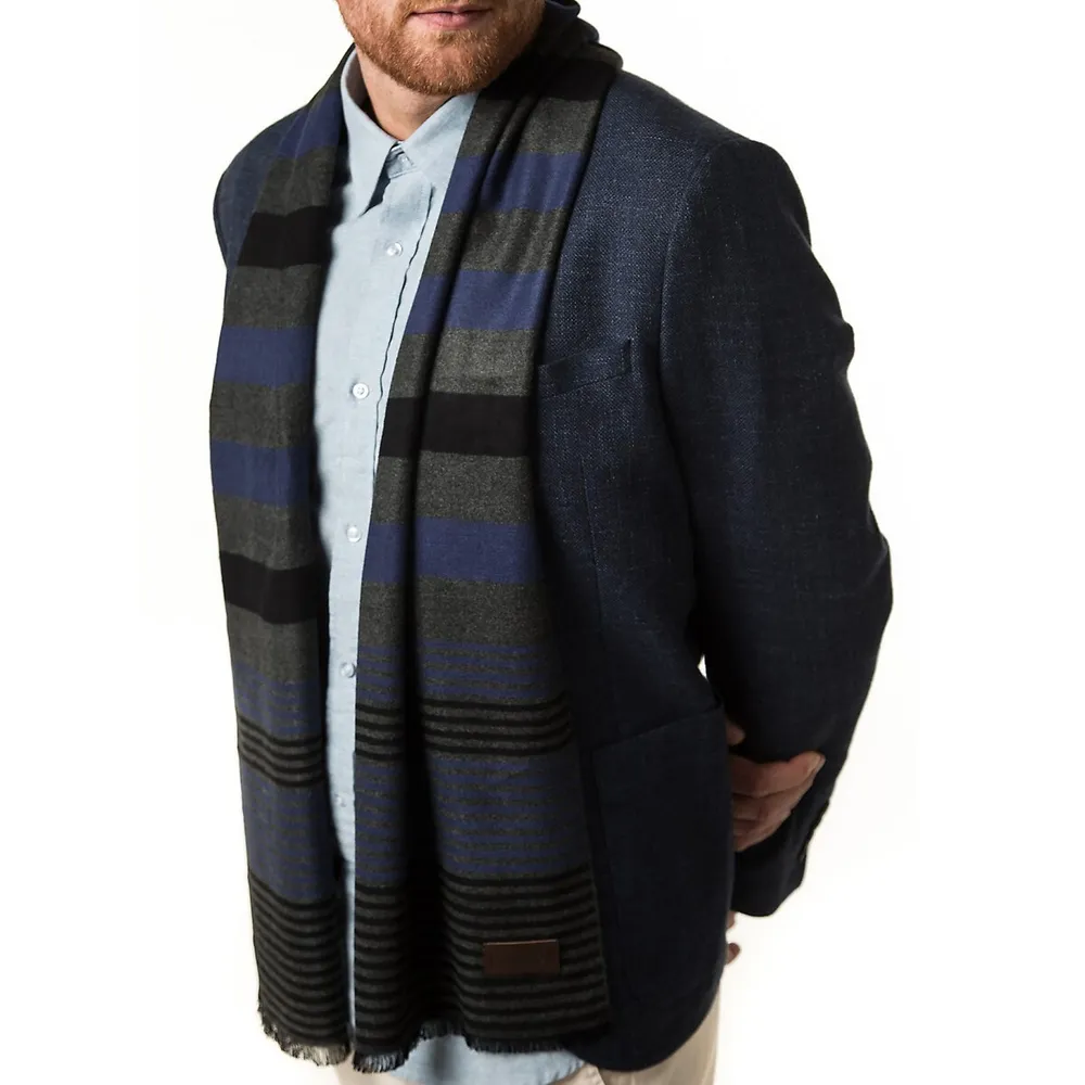 Horizontal Lined Cotton Scarf