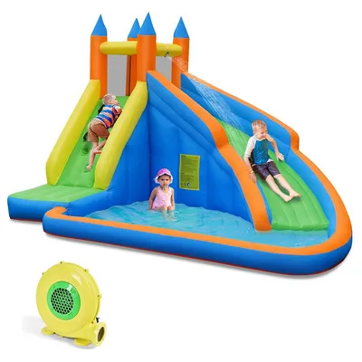 Inflatable Water Slide Mighty Bounce House Jumper Castle W/ 480w Blower