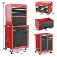 6-drawer Rolling Tool Chest Storage Cabinet W/riser