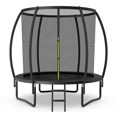 12ft Recreational Trampoline W/ Ladder Enclosure Net Safety Pad Outdoor Black