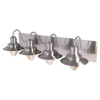 4 Light Vanity Light, 27.1'' Width, From The Baltimore Collection, Nickel Finish