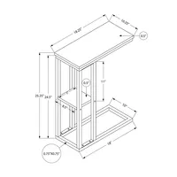 Accent Table 25"h Natural White Metal