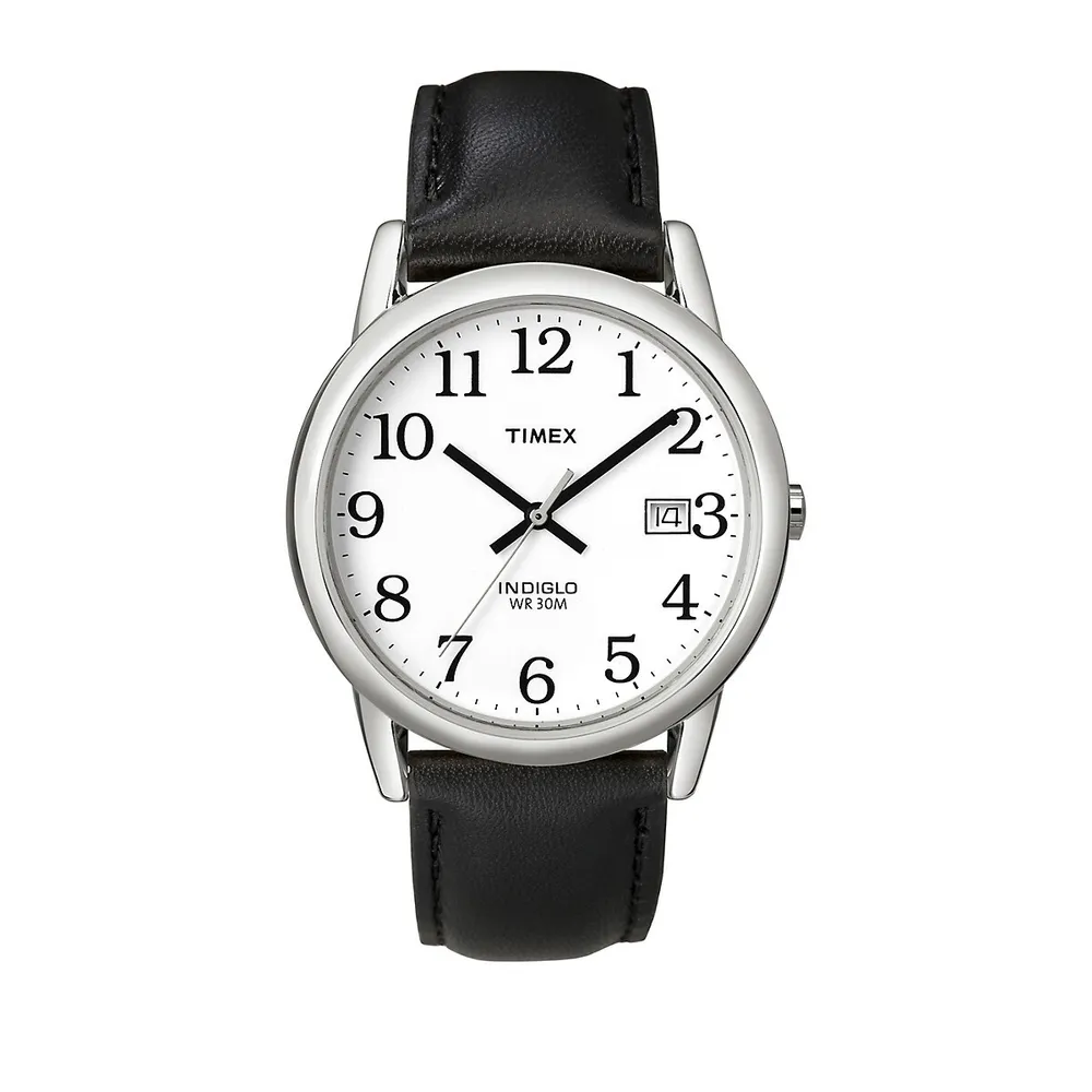 Easy Reader Black Leather Strap Watch T2H281NG