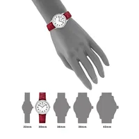 Analog Reader Stainless Steel Red Leather Strap Watch TW2P68700NG
