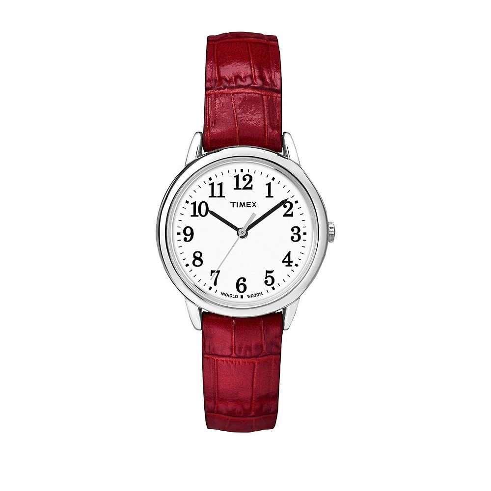 Analog Reader Stainless Steel Red Leather Strap Watch TW2P68700NG