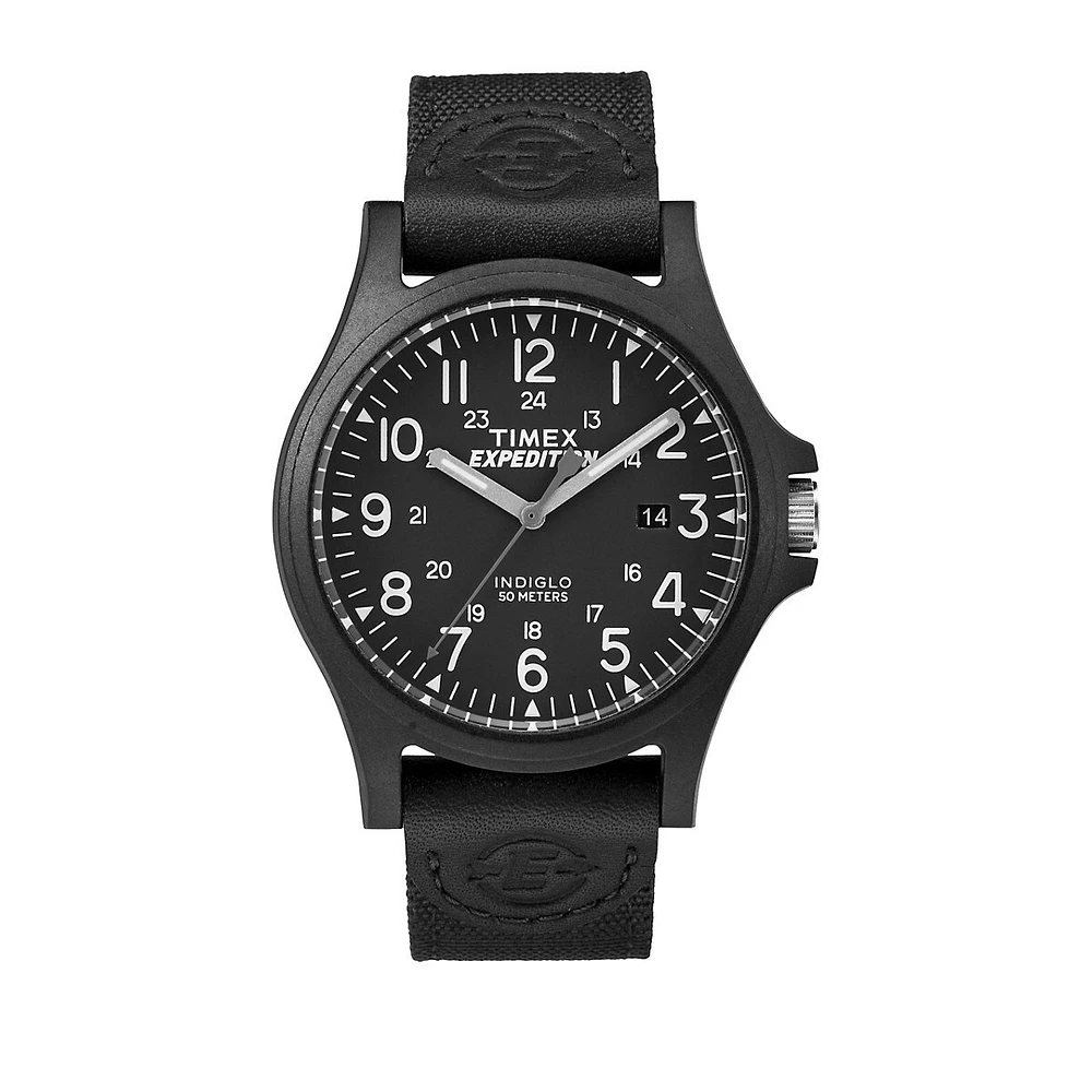 Analog Expedition Black IP Nylon Strap Watch TW4B08100NG